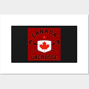 Canada lacrosse red background Posters and Art